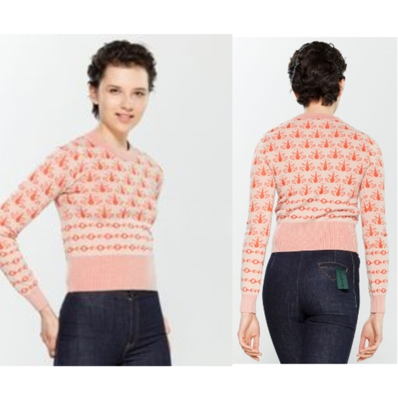 Carven Sweaters - Carven Beetle Mandarin Jacquard Sweater NWT
